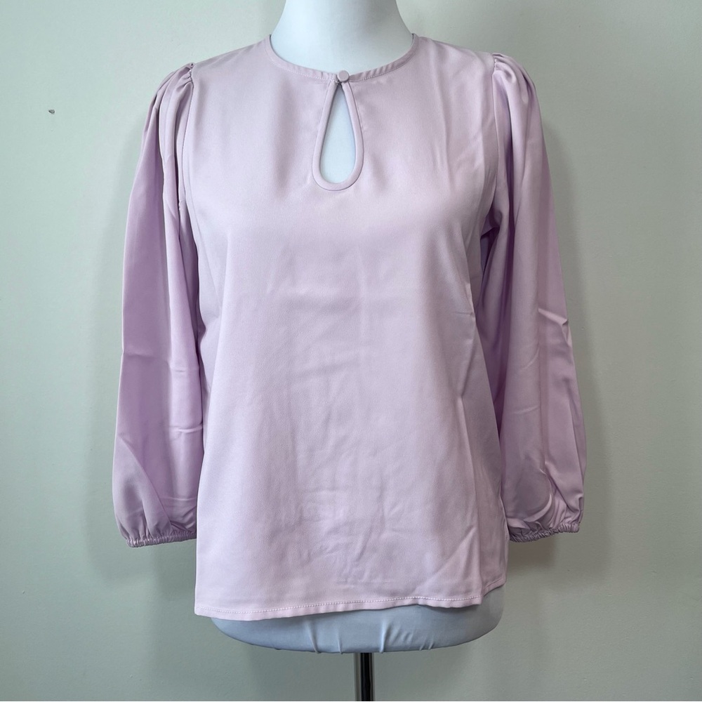 J CREW puff sleeve satin back crepe blouse